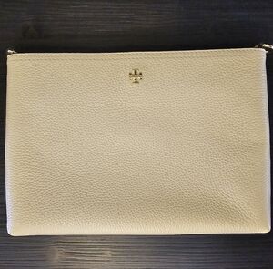 Tory Burch Ivory/cream Textured Leather Purse